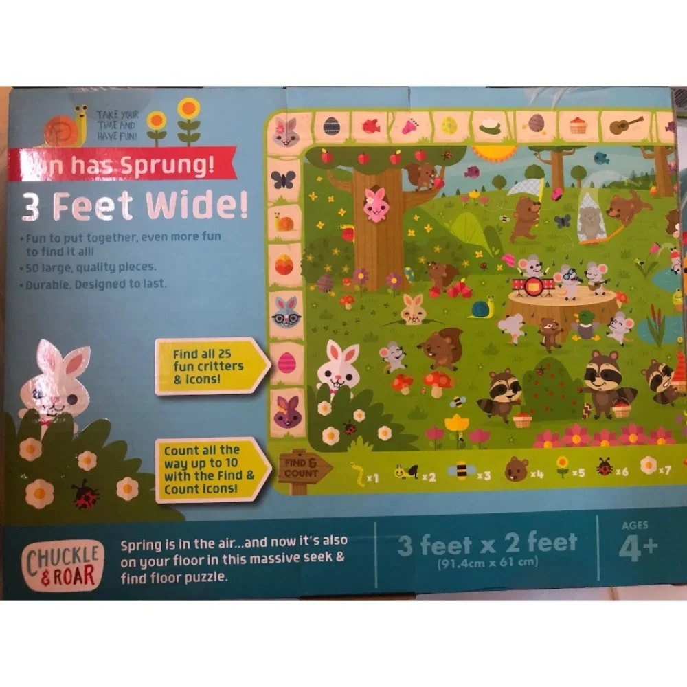 CHUCKLE & ROAR  50pc Floor Puzzle + Aqua Draw Spring Easter Lot 2